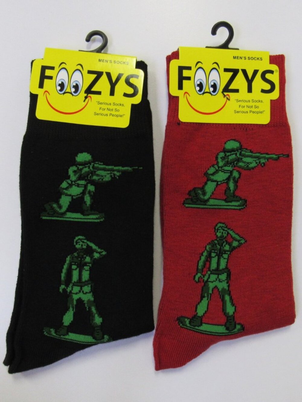 Pairs Men's Foozys Novelty Fun Crew Sock Army Men Toy Soldier Print